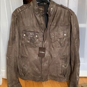 Men’s XXL Cole Haan Brown Leather Jacket